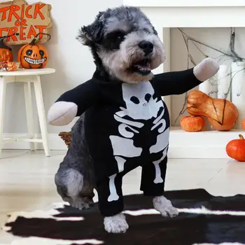 1 Nastavte Komické Psa Cosplay Kostým Nastaviť Výtvarné Spracovanie Svetelný Efekt Zábavné Halloween Oblečenie Pre Malé Psy