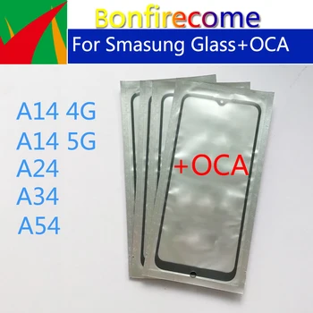 10Pcs\Veľa Pre Samsung Galaxy A24 A34 A54 A14 4G 5G Dotykový Displej Predný Panel LCD Horná Objektív Predného Skla OCA Lepidlo
