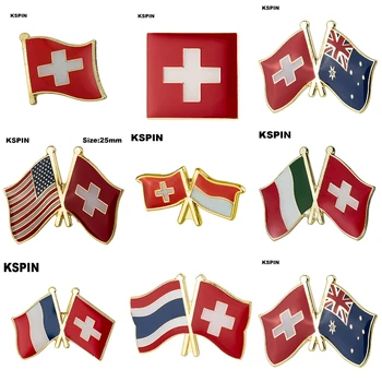 10pcs veľa Švajčiarska Vlajka Laple Pripnúť Odznak Brošňa