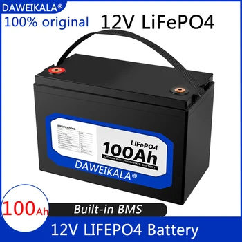 12V 100Ah Lítium Železa Fosfát Batérie LiFePO4 Vstavané BMS LiFePO4 Batérie pre Solárny Systém RV Dom Trolling Motora