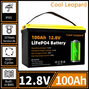 12V 100Ah Nabíjateľná LiFePo4 Batérie, Vstavané BMS Lítium Železa Fosfát Batérie,pre RV Golf Cart Solárny Systém Čln