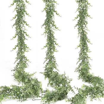 180 cm Umelé Eukalyptu Garland Ratan pre Vence DIY Svadobné Dekorácie Arch Stenu Pozadie Zelené Závesné Viniča Falošné Rastliny