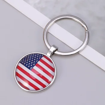 2 Ks USA Vlajka prívesok na Americký francúzsky Krúžok Vlasteneckej Keychain Muži Ženy Spojené Štáty