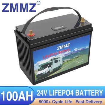 24V 100Ah LiFePo4 Batérie, Vstavané BMS Lítium Železa Fosfát Buniek 5000 Cyklov Pre Outdoor Camping Golf Cart Solar S Nabíjačky