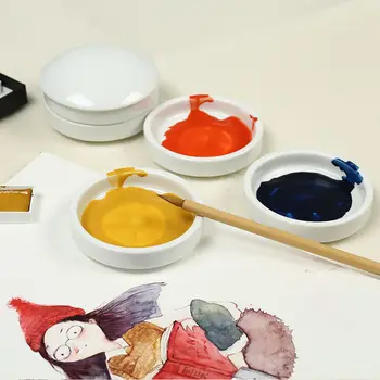5-vrstvový Keramický Paletu Akvarel Gouache Farby Palety Modrá a Biela Atrament Doska Umenie Čínskej Maľby Dodávky