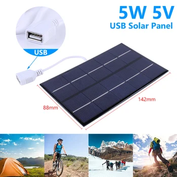 5W 5V USB Solárny Panel pre Mobilný Telefón, Cestovné DIY Solárna Nabíjačka Generátor, Solárne Doska Outdoor Camping Solar Power Bank