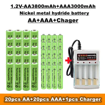 AA+AAA nabíjateľné batérie, 1.2 v 3800 MAH/3000 MAH, používané na predaj diaľkové ovládanie, hračky, rádiá a nabíjačky