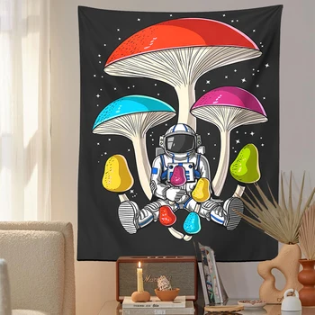 Astronaut a húb gobelín Mandala Hippie kawaii Izba Dekor Galaxy Priestor black Gobelín Boho dekor Stene Visí Gobelín