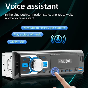 Auto Rádio Stereo Prehrávač 2.5 Palcový Displej Digitálny Auto MP3 Prehrávač, Hlasový Asistent Bluetooth-Kompatibilné Stereo Prehrávač, AUX Vstup