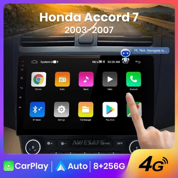 AWESAFE AI Hlas 2 din Android Auto Rádio na Honda Accord 7 2003-2008 Carplay 4G Auto Multimédiá GPS 2din autoradio