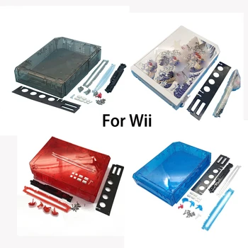 Celý Set puzdro Bývanie Shell s tlačidlami pre Hry Wii Konzoly S Maloobchodné Balenie Transparentné puzdro Prípade Shell