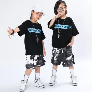Chlapci v Lete Hip Hop Oblek Čiernej Krátky Rukáv T-shirt + Šortky 2piece Sady Dospievajúce Deti Voľné Športové Oblečenie 4 6 8 10 12 14 r