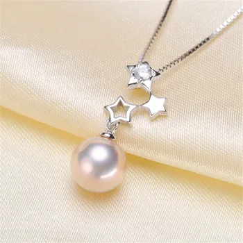 DIY príslušenstvo S925 sterling silver plated K-gold pearl prívesok s prázdnymi podporu star náhrdelník prívesok pre ženy 8-11 mm