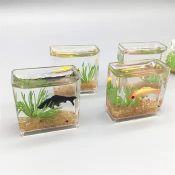 Domček Pre Bábiky Príslušenstvo Miniatúrne Mini Sklo Koi Dollhouse1:12 Domov Model Varnej Námestie Fish Tank Simulácie