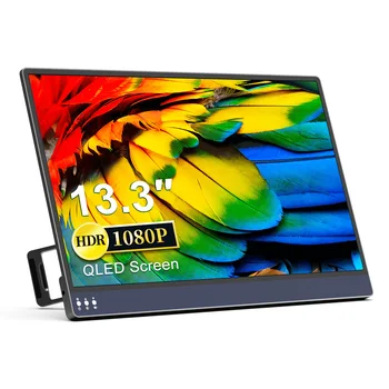 FHD 13.3 Palcový Ultra Tenké QLED 100% sRGB Prenosné Obrazovky Monitora S Reproduktorový Stojan USB C HDMI Pre Xbox PS4 5 Notebooku macbook