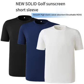 Golf pánske Krátke rukávy T-shirt Lete Rýchle sušenie Potu Priedušná Business Krku, Krátke Oblečenie