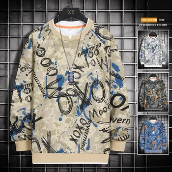 Harajuku Štýl Hip Hop Hoodies Vytlačené Mikina O-krk Dlhý Rukáv Streetwear Módy Oblečenie Najvyššej Mužskej Jar Jeseň Hoodie