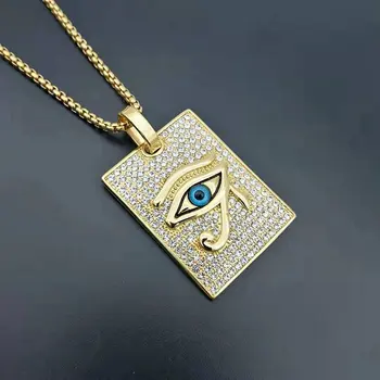 Hip Hop Ľadový Sa Slobodomurárskej Všetko vidí Oko Prívesok Náhrdelník Reťaz Zlatá Farba Nehrdzavejúcej Ocele Freemason Mason Šperky Drop shipping