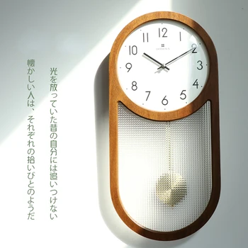 Japonský retro hodiny nástenné hodiny obývacia izba hodiny zavesenie na stenu atmosférou Čínskych kreatívne domáce dekorácie, drevené kyvadlo hodín