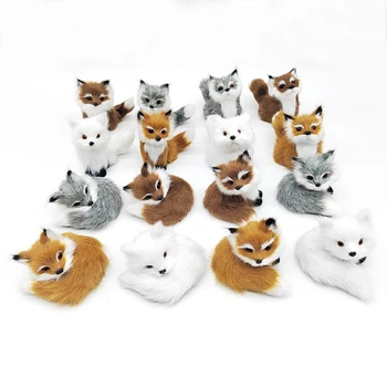 Kreatívne Simulácia Biela Fox Plyšové Hračky Darček Pre Dieťa Drepe Fox, Model Zvieratá Svete S Statické Akčné Figúrky Ornament