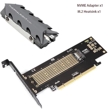 M. 2 NVMe SSD NGFF Do PCIE X4 M Kľúč Stúpačky Násobiteľ Karty PCI Express 3.0 4X Do 2230-22110 SSD Adaptér s Hliníkový Chladič