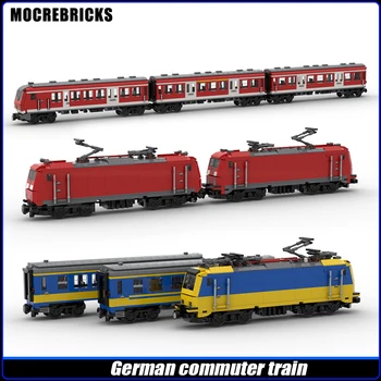 Mesto Železničnej Nemecko Prímestských Vlakov MOC stavebným High Speed Vlak Osobnej Prepravy Stanovuje zostavenie Modelu Tehla Hračky, Darčeky