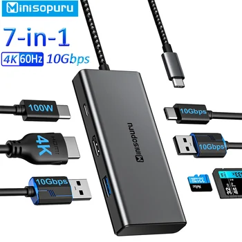 Minisopuru USB C Hub 4K HDMI Typu C na viacportová USB 3.2 PD 100W SD/TF Adaptador pre MacBook Pro Air Povrchu pre iPad Pro HUB