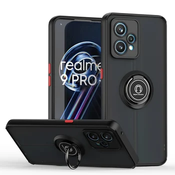 Mäkké puzdro pre Realme 9 Pro Magnetické Auto Prst Prsteň Držiteľ puzdro na Realme 9i/Realme 9 4G/Realme 9 5G/Realme 9 Pro Plus