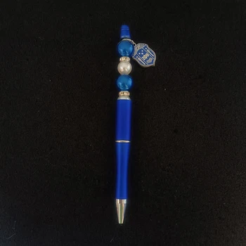 Móda modré guľôčkové pero sestry klub Zeta Phi Beta kovový štít čaro