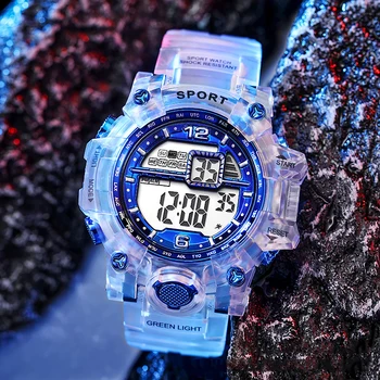 Módne Farby Elektronické Hodinky pre Mužov a Ženy, Transparentné Športové Nepremokavé Vonkajší G Digitálne Šok Hodiny Študent Náramkové hodinky