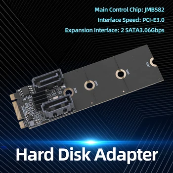 NGFF M2 NVME Na SATA3.0 Adaptér 6Gbps Karty Adaptéra M. 2 Key-M Converter PCIE NVME Na Dual SATA 3.0 Rozširujúca Karta PCIE 3.0