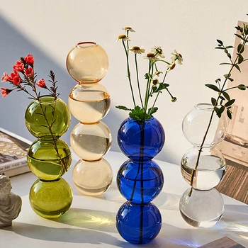Nordic Sklenené Vázy Kvet Usporiadanie Umenie Moderné Tvorivé Sférické Bublina Vázy Banku pre Obývacia Izba Domáce Dekorácie, Darčeky