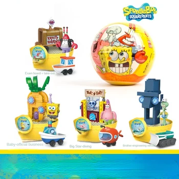Nové SpongeBob Série Gigant Vajcia Scény stavebným detské Puzzle Montáž Hračka Darček