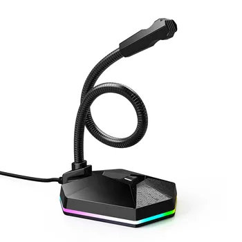 Nový Počítač USB Mikrofón Hluku-Poradenské RGB Light-Emitting Ohybný Drive-Zdarma Hlasový Chat Video Konferencie Mikrofón