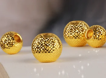 nový príchod 24k čistého zlata korálky lesklé perličiek pieapple korálky 999 skutočné zlato, zlaté loptičky spaceres