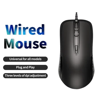NOVÝ USB Wired Mouse Stlmiť Odolné Lenovo Notebook HP Universal Ploche Office Hra Príslušenstvo DPI Nastaviteľné Myš