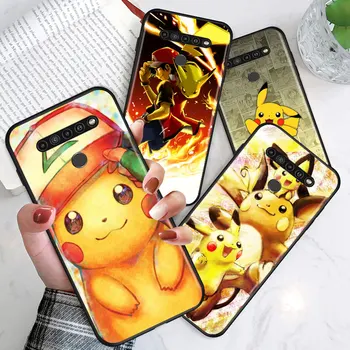 pikachus Roztomilý Pokemonov LG K92 K42 K22 K71 K61 K51S K41S K30 K20 2019 Q60 V50 V60 S V40 V30 G8 Black Telefón puzdro