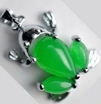 Plný green jade Malajský šťastie Ms žaba prívesok prívesok, tvar šperky diy príslušenstvo veľkoobchod DOBRÉ reťazca