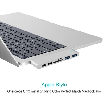 Pre Apple MacBook Pro Air Dual Typ-C Hub 2 Porty USB 3.0 TF Card Reader Adaptér