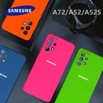Pre Samsung Galaxy A52 4G 5G Prípade Vysoko Kvalitné Mäkké Silikónové Krytie A72 A52S 5G Jemný Dotyk Fotoaparát Ochranný plášť