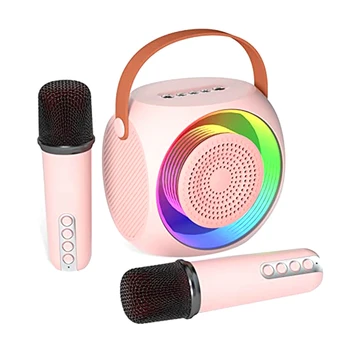 Prenosné Bluetooth Karaoke Reproduktor Stroj S 2 Mikrofóny, Vhodná Na Narodeninové Darčeky Domov Strany