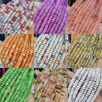 Prírodný kameň prírodný Jadeit achát malachit Tyrkysové 8 mm X 5 mm abacus korálky voľné korálky DIY korálkové šperky, doplnky