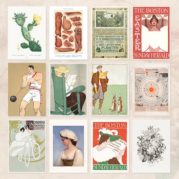 RetroRush Vintage Plagáty DIY Galéria Wall Art tlač na Plátno Obrazy Časopis Ilustračné Obrázky pre Domáce Izba Dekor
