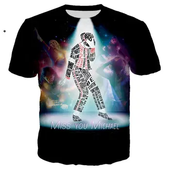 Rocková Hviezda Michael Jackson 3D Vytlačené T-shirt Muži Ženy Móda Bežné Streetwear Harajuku Štýl Nadrozmerné Topy Krátke Sleeve Tee