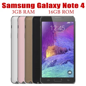 Samsung Galaxy Note 4 N910A N910F N910P LTE Smartphone 5.7 palcový 16MP 3 GB 32 GB Mobilné Používa Greade Telefón