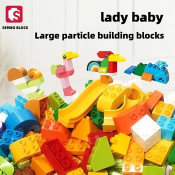 SEMBO BLOK Veľkých Častíc Baby Puzzle Treasure Box stavebným Vedro Detí, Darček k Narodeninám Materskej školy Hračku, Ozdoby