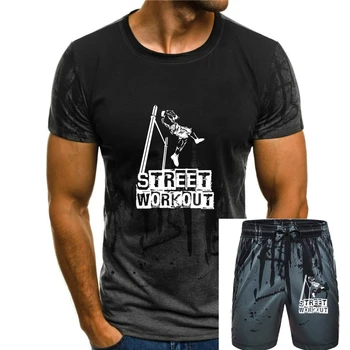Street Workout Čierne Tričko Pre Mužov Veľkosť S M L Xl TEE Tričko Štýlový Vlastné