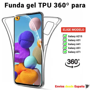 TPU 360 obal pre Samsung Galaxy A21S A31 A41 A51 A71. Plný Bývanie double face transparentné silikónové pre Mobile