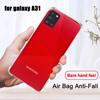 Transparentné Air-bag Shockproof Coque Pre Samsung Galaxy A31 Prípade, Mäkké Silikónové Chrániť Fundas Zadný Kryt