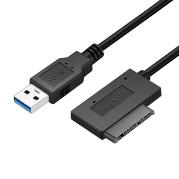 USB 2.0 Mini Sata II 7+6 13Pin Adaptér Converter Kábel ustálený štýl pre Notebook, CD/DVD ROM Tenká Disk HDD CADDY